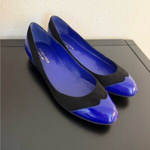 Sergio Rossi Suede Colorblock Pattern Flats, Pristine Condition , Size 6.5